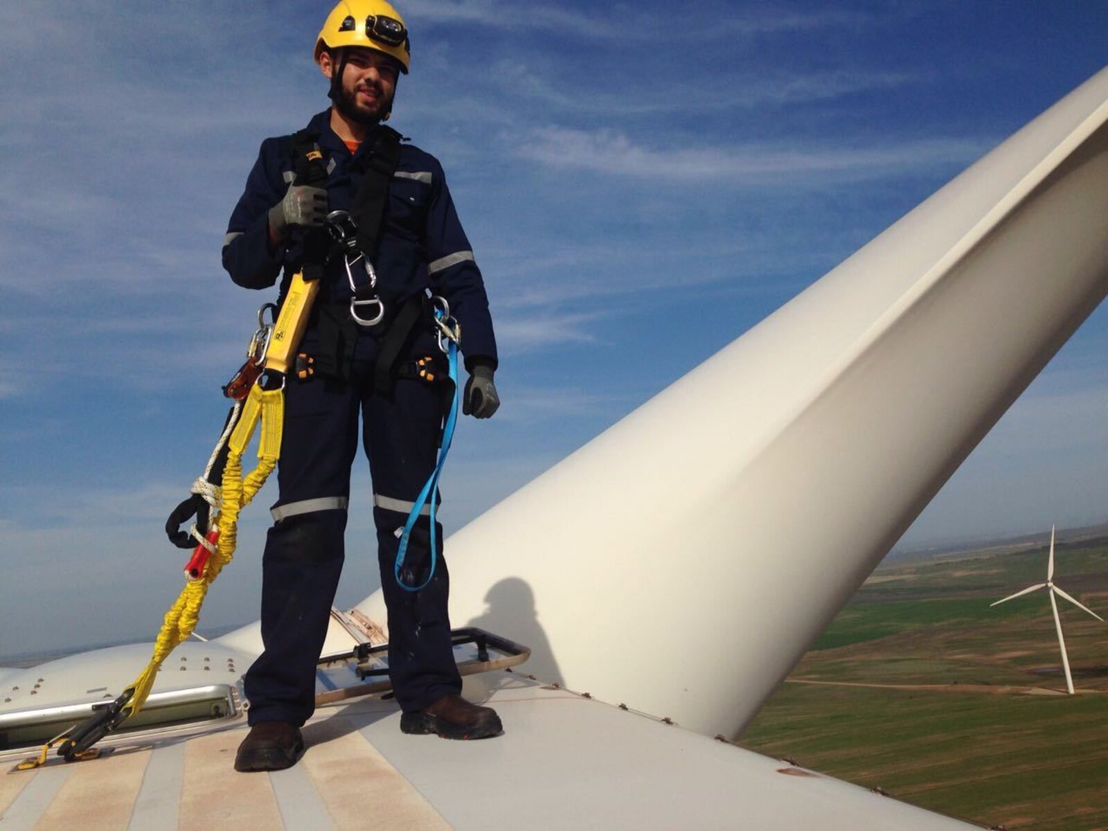 PPE on top of a wind turbine