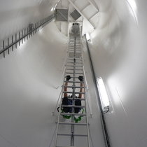 Climbing in "Working at Heights" training tower at Handwerkskammer zu Köln