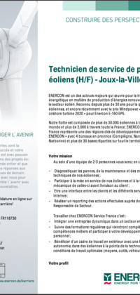 Technicien de service HF Joux la Ville Enercon